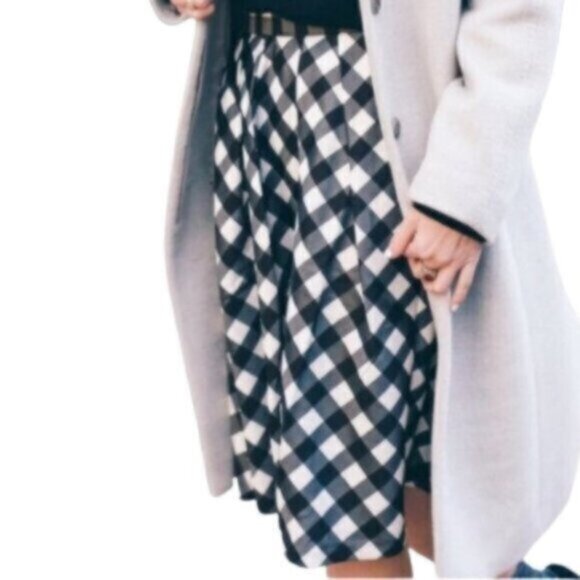 Talbots Dresses & Skirts - NWT Talbots | Black & White A-line Gingham Plaid Midi Skirt Size 10